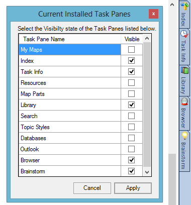 Task Panes Command Dialog After Application Cut Out